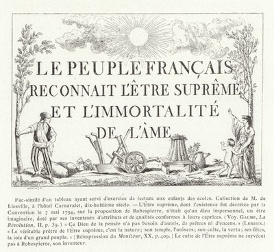 O povo francês reconhece o Ser Supremo e a imortalidade da alma de French School