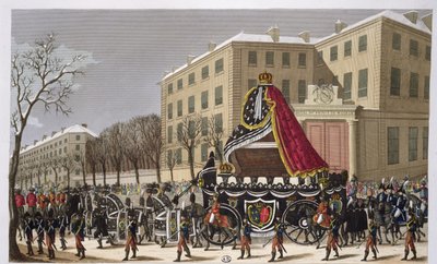 A Procissão Fúnebre de Luís XVI (1754-93) e Maria Antonieta (1755-93) 21 de janeiro de 1815 de French School