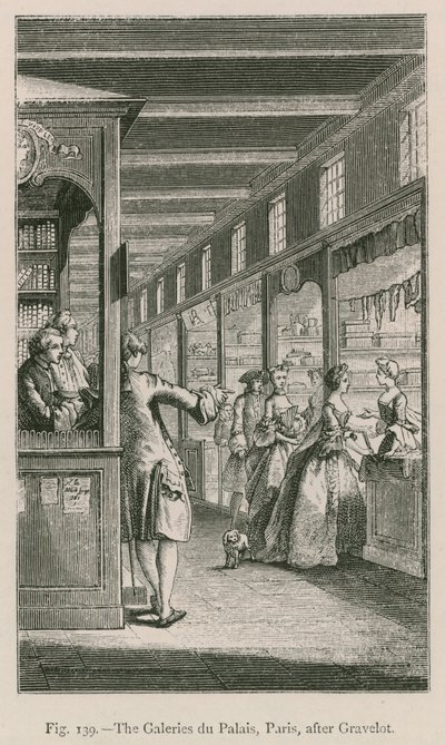 As galerias do palácio, Paris, depois de Gravelot de French School
