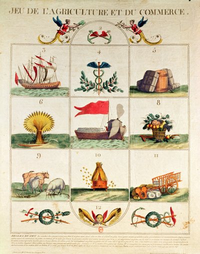 O jogo da agricultura e do comércio, final do século XVIII de French School