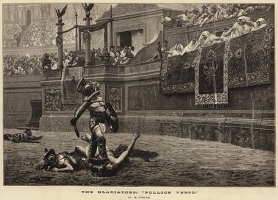Os Gladiadores, "Pollice Verso" (gravura) de French School