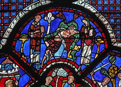 A janela do Bom Samaritano: um sacerdote e Levi passam (w44) de French School
