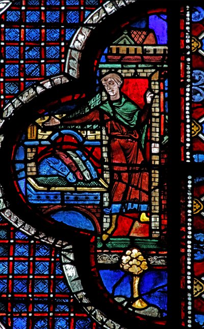 A janela do Bom Samaritano: a estalagem recebe o samaritano e o homem ferido (w44) de French School