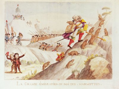A Grande Migração do Rei das Marmotas, 1792 (wc on paper) de French School