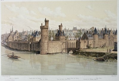 O Hotel e a Torre de Nesles em 1380 - em "Paris através dos tempos", no final do século XIX de French School