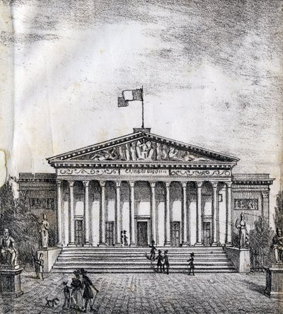 A Casa dos Deputados - "Alfabeto Pitoresco des Monumens de Paris" c.1840 (gravura) de French School