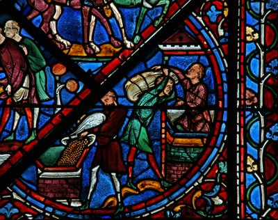A janela de José: os egípcios guardam o trigo (w41) de French School