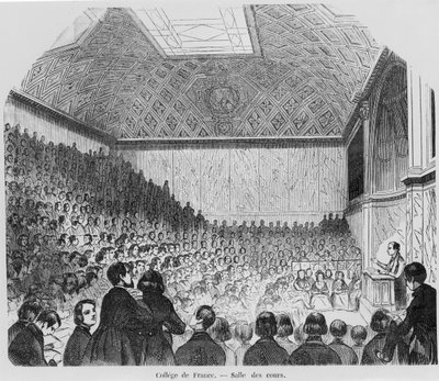 O Teatro de Palestras do College de France, de Tableaux de Paris por E. Texier, 1852 de French School