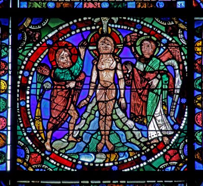 Janela da Vida de Cristo: Baptismo da Jordânia (w50) de French School