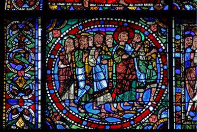 A janela da Vida de Cristo: A Entrada em Jerusalém (w50) de French School
