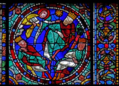 A janela da Vida de Cristo: Os Magos - avisados em um sonho (w50) de French School