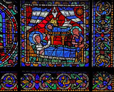 A janela da Vida de Cristo: A Natividade (w50) de French School