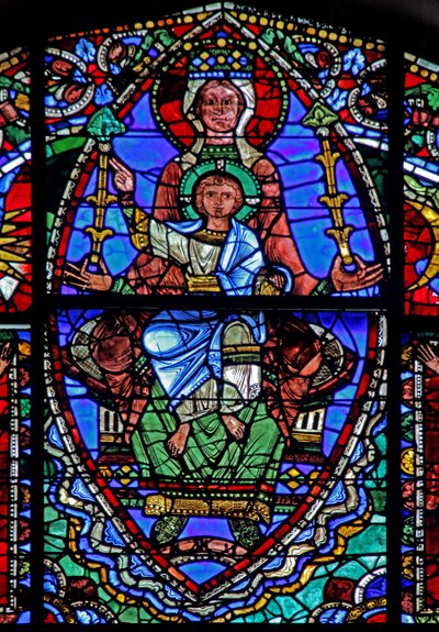A janela da Vida de Cristo: A Virgem e o Filho (w50) de French School