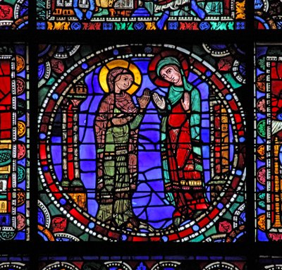 A janela da Vida de Cristo: A Virgem Maria - Visitação de (w50) de French School