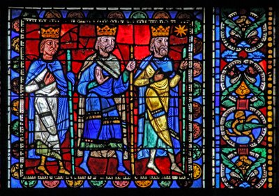 A janela da Vida de Cristo: os Magos partem (w50) de French School
