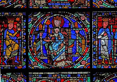 A janela da Vida de Cristo: a Virgem e o Menino (w50) de French School