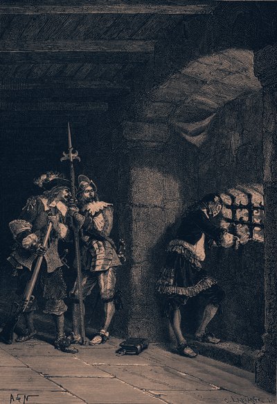 O Homem da Máscara de Ferro, de "História de França (Vol. IV) de Guizot (gravura) de French School
