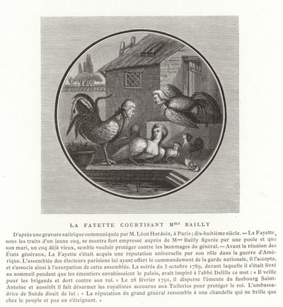 O Marquês de Lafayette cortejando Madame Bailly de French School
