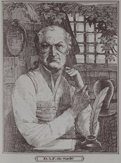 O Marquês de Sade (1740-1814) na prisão de French School