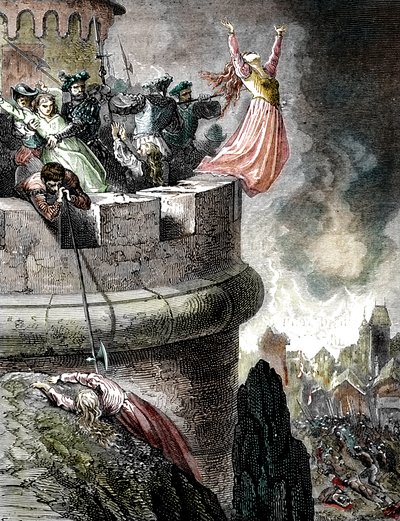 O massacre dos valdenses de Mérindol em 1545, 1866 de French School