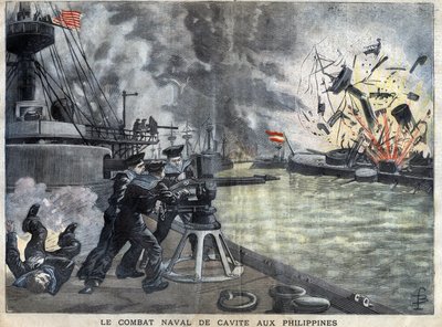 A Batalha Naval de Cavite nas Filipinas durante a Guerra Espanha - Estados Unidos de French School