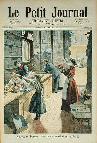 O novo Posto Auxiliar dos Correios de Paris, do Le Petit Journal, 18 de maio de 1894 de French School