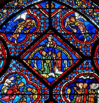 A janela de Noé: Deus no arco-íris diz que nunca mais fará isso (w47) de French School