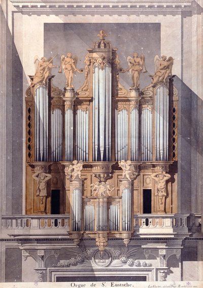 O Órgão de Saint-Eustache, 1801 (wc no papel) de French School