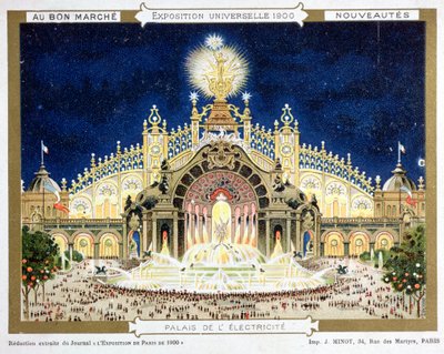 O Palácio da Eletricidade na Exposição Universal, do catálogo da loja "Le Bon Marche de French School
