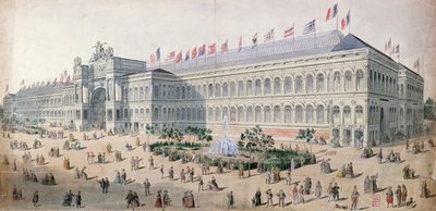 O Palácio da Indústria na Exposição Universelle em 1855 de French School