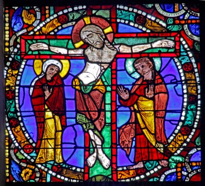 A janela da paixão: A crucificação com Santa Maria e São João (w51) de French School
