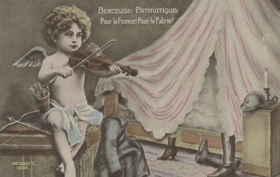 A canção de ninar patriótica (cor litho) de French School