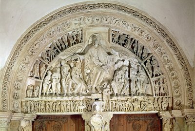 O Pentecostes, do tímpano do portal central, c.1120 de French School