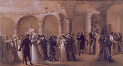 O Peristilo no Teatro Francais, c.1822 de French School