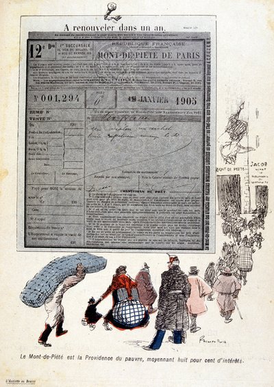A Montanha da Piedade: A Montanha da Piedade é a Providência dos pobres, para oitocentos por cento dos interesses - in "The Butter Plate" n¡du 03/06/1905 de French School