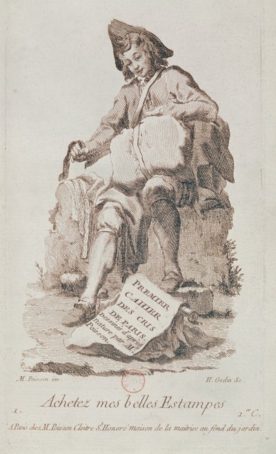 O vendedor de impressão, da Small Metiers de Paris de French School