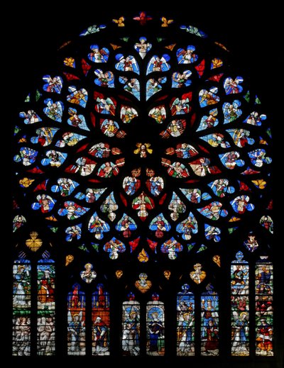 A Rosa de Paradis com músicos angelicais, antes de 1520 de French School