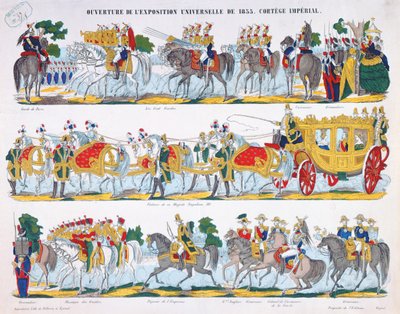 O Cortege Real na Inauguração da Exposição Universal em 1855 de French School