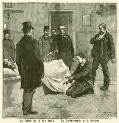 O assassinato da Rue Bleue, Paris (gravura) de French School
