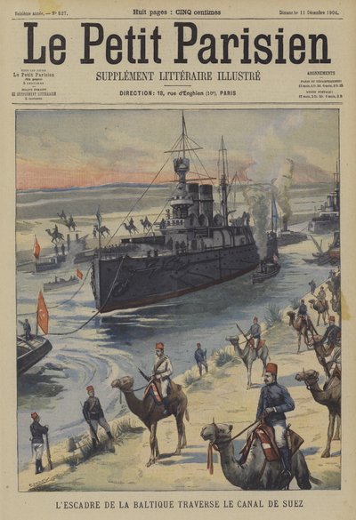 A frota russa do Báltico passando pelo Canal de Suez de French School