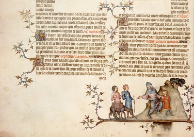 O Sacrifício de Isaac, da Bíblia de Jean de Sy, c.1355 de French School