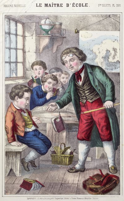 O mestre da escola, c.1860-70 de French School
