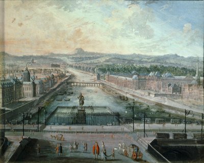 O Rio Sena visto da Praça Dauphine ... (pintura sobre tela) de French School