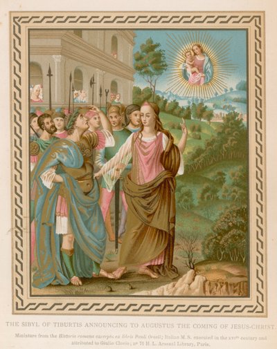 A Sibila de Tiburtis anunciando a Augusto a vinda de Jesus-Cristo (chromolitho) de French School