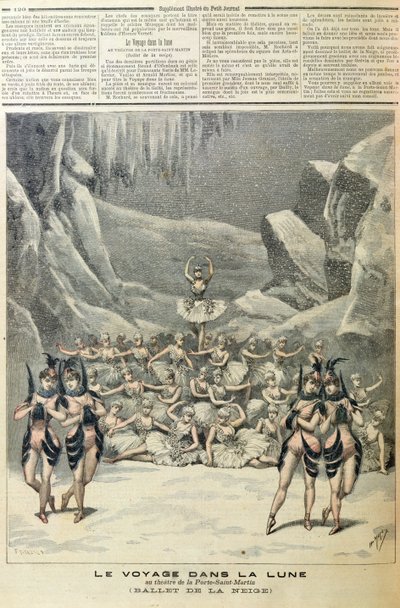 O Balé da Neve, da Voyage in the Moon, de Jacques Offenbach (1819-90), do The Little Journal, em 16 de abril de 1892 de French School