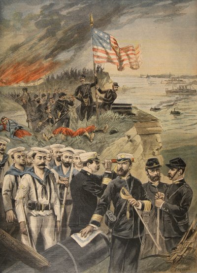 A Guerra Hispano-Americana: pouso em Guantánamo, ilustração do Le Petit Journal: Supplement illustre, 1898 de French School