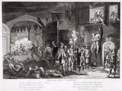 O Massacre do Dia de São Bartolomeu, 1572 de French School
