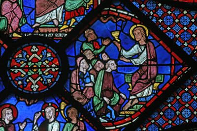 The St James Window: ele prega na sinagoga (w5) de French School