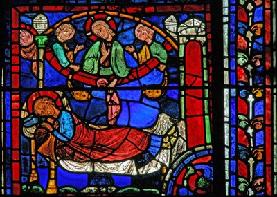 A janela de São Martinho: o santo Cristo aparece em um sonho (w20) de French School