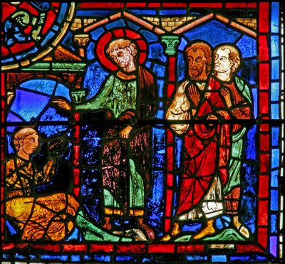 A janela de São Martinho: o santo revive uma pessoa da morte (w20) de French School